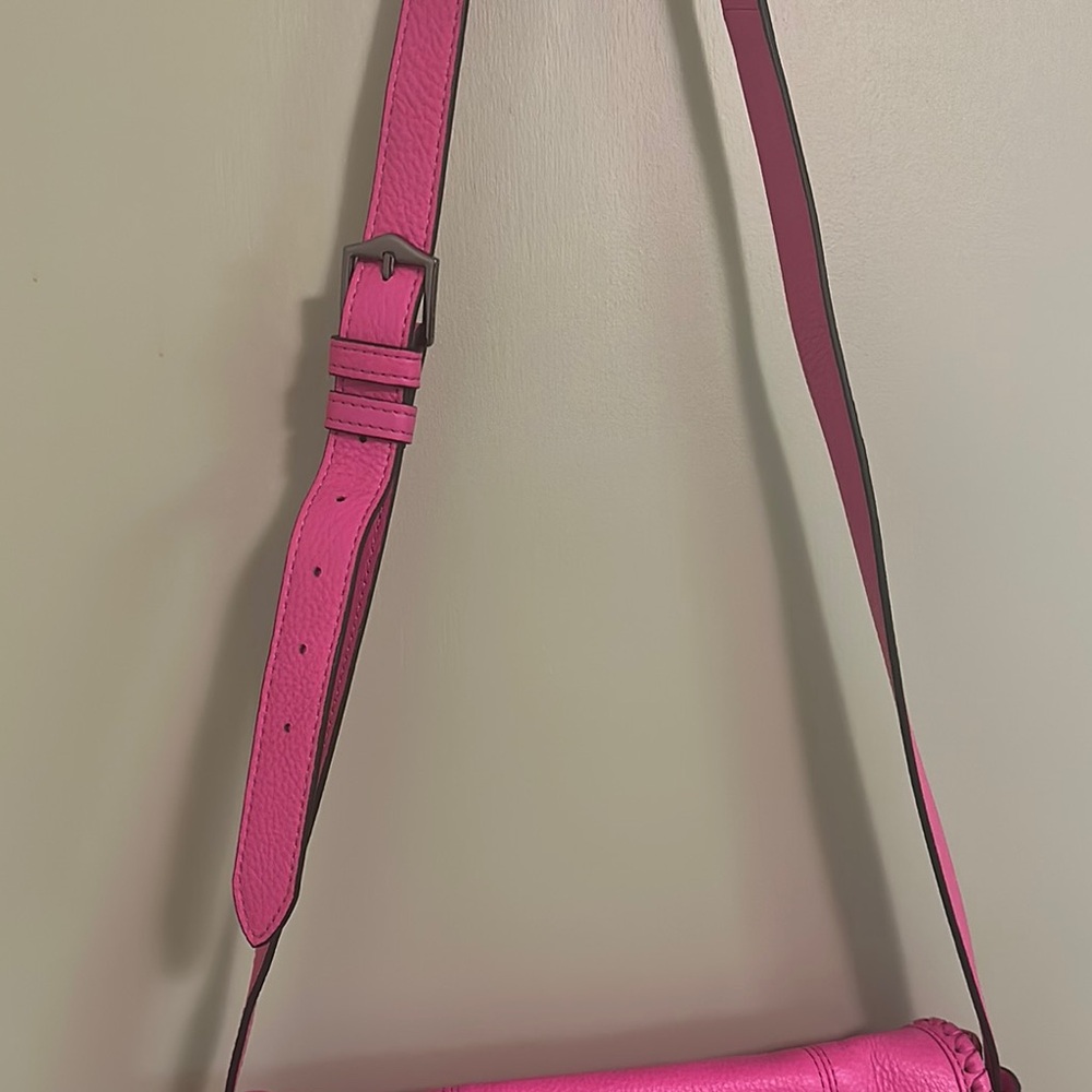 Aimee Kestenberg Pebble Leather Pink Crossbody Purse - All For Love - Picture 7 of 12
